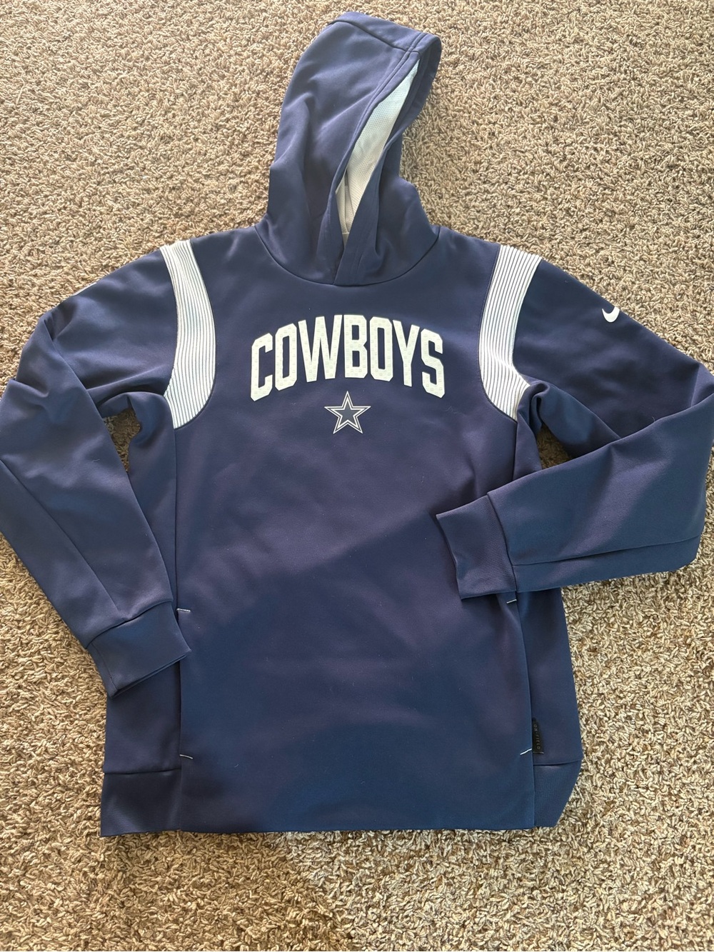 Nike Navy Cowboys Crewneck Hoodie with White Accents
